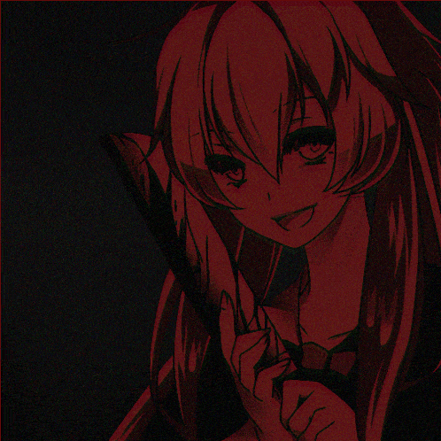 a drawing of a girl with red hair and a black background