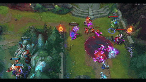 a screenshot of a video game shows a purple monster surrounded by people