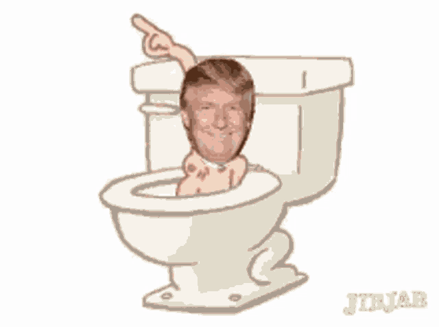a cartoon of a man taking a bath in a toilet bowl