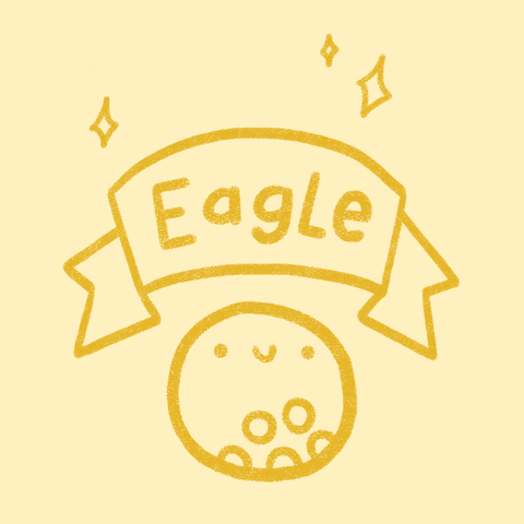 a drawing of a eagle with a ribbon around it