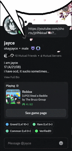 a screenshot of a person 's facebook page with the name jayce at the top