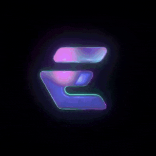 a purple letter s is glowing in the dark on a black background