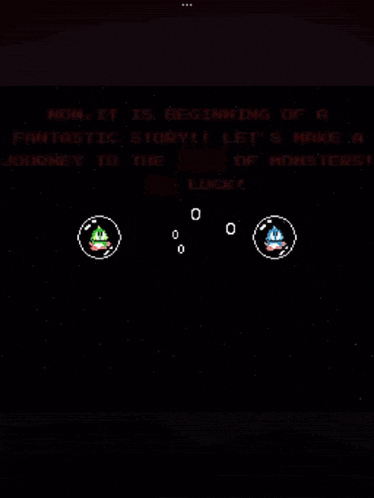 a video game screen that says now it is beginning of a fantastic story and it 's make a journey to the cave of monsters