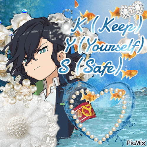 a picture of a boy with the words " keep yourself safe " on the bottom