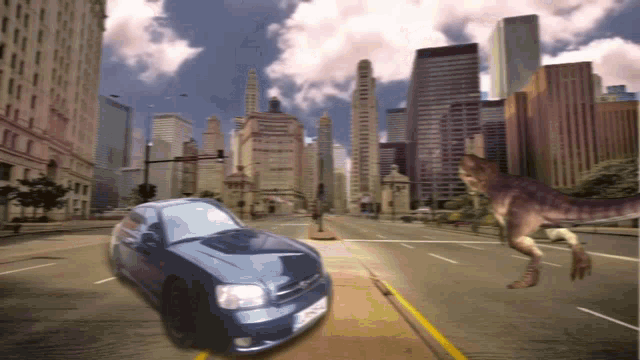 Subaru Dinosaur GIF - Subaru Dinosaur Dinosaur In The City GIFs
