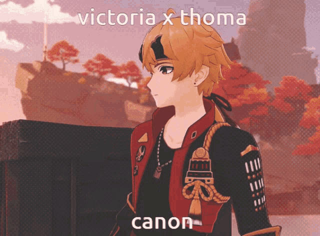 victoria x thoma canon is written on a picture of a character