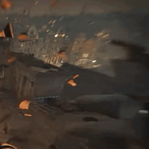 a large explosion is taking place in a city