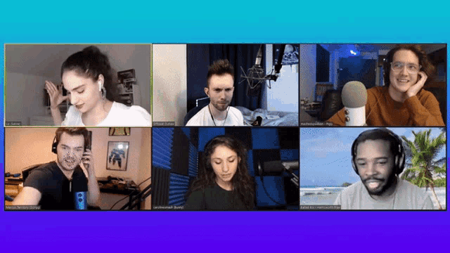 a group of people are on a video call and one of them has the name oliver on their screen