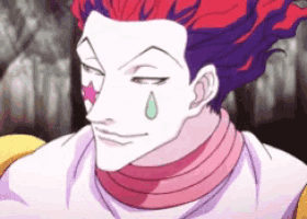 a close up of a cartoon character with a tear on his cheek