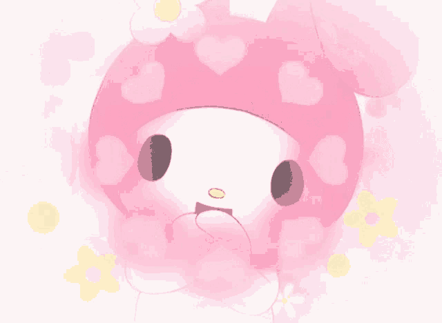 a cartoon character with a pink hat is covering his mouth