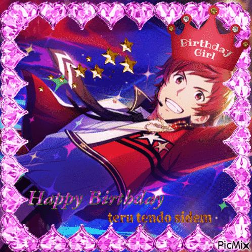 a picture of a boy with a birthday girl crown on his head