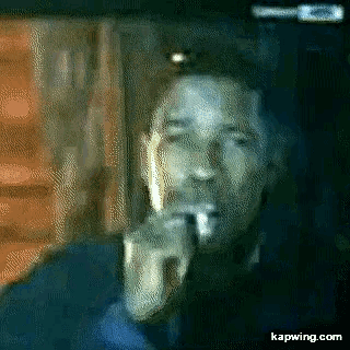 a pixelated image of a man smoking a cigarette with kapwing.com at the bottom of the image