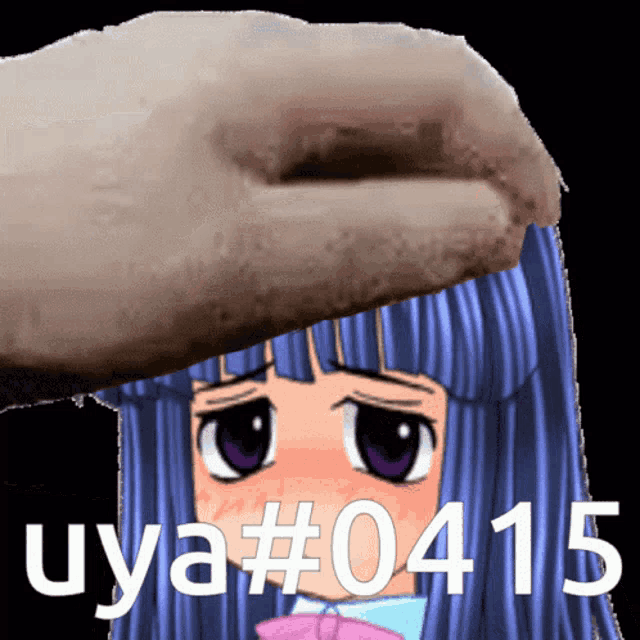 a picture of a girl with blue hair and the number 0415 on it