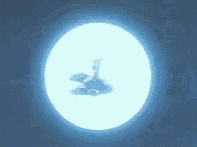 a plane is flying through a bright blue circle in the sky .