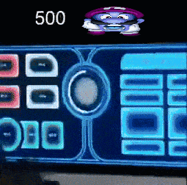 a screen with a cartoon character and the number 500