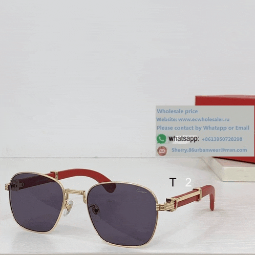 a pair of cartier sunglasses sits on a white table