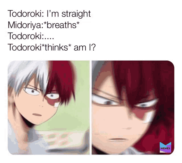 a meme of todoroki from my hero academia