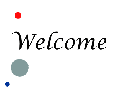 the word welcome is on a white background with colorful circles