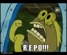 a cartoon character with a big mouth says r.e.p.o