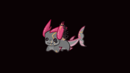 a black background with pink and white squares floating in the air