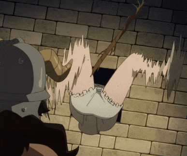 a cartoon drawing of a woman being thrown by a monster