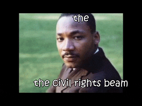 a picture of martin luther king jr. with the words the civil rights beam below him