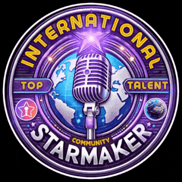 an international starmaker logo with a microphone and globe