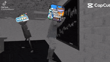 a person is writing on a blackboard that says dude theft wars on it