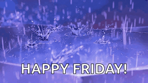 a purple background with a happy friday message