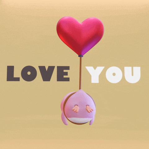 a penguin holding a heart shaped balloon with the words i love you below it