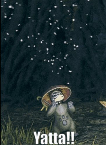 a picture of a mushroom with the words yatta written on it