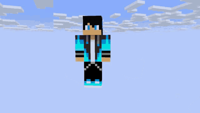 a minecraft character is sitting on top of a block of dirt and grass