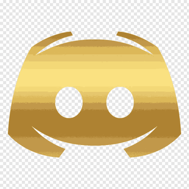 a gold discord icon with two white circles on a transparent background
