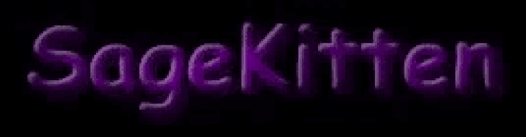 a purple neon sign that says sage kitten on a black background
