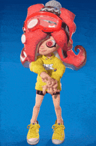 a cartoon character is wearing a yellow shirt that says tfc on it