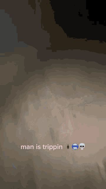 man is trippin is written on a gray background