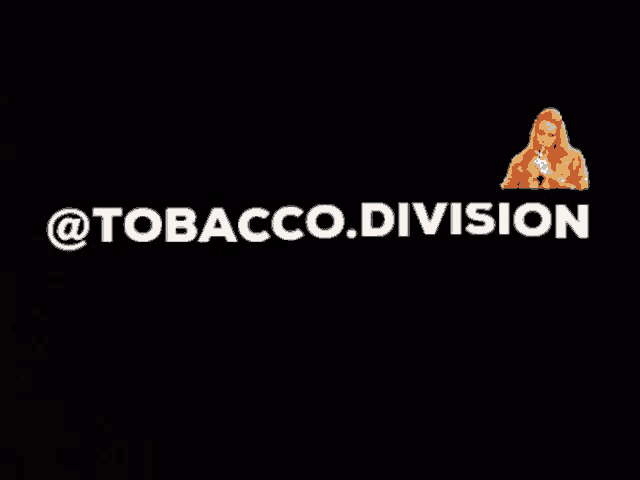 a logo for tobacco division with a woman smoking a cigarette