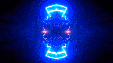 a blue background with a kaleidoscope of lightning bolts