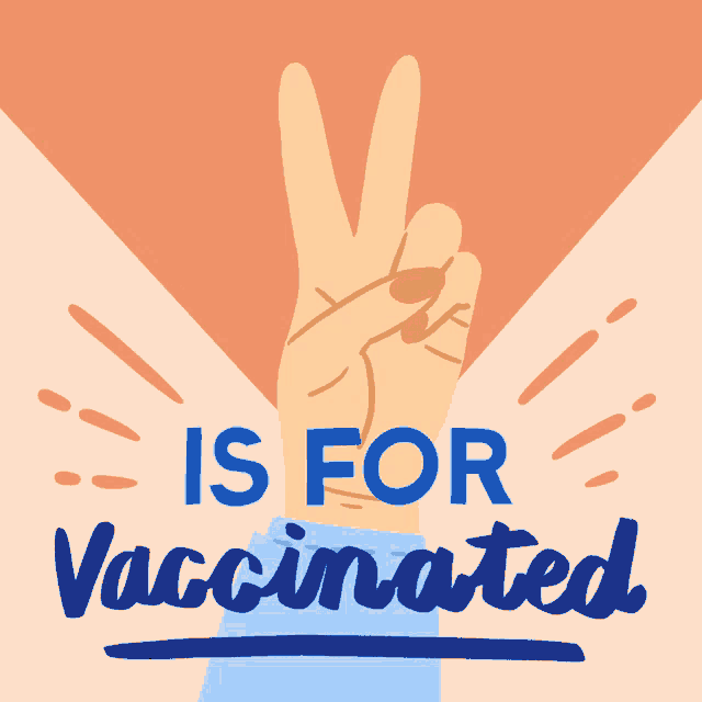 a poster that says " is for vaccinated " with a fist up