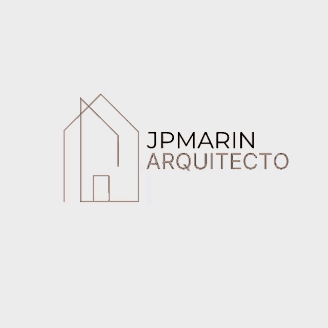 a logo for jpmarin arquitecto shows a house