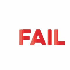 the word fail is red on a white background