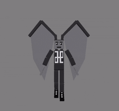 a cartoon character with wings and a shirt that says ' je ' on it