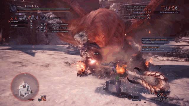 a screenshot of a video game shows a monster being attacked by noah