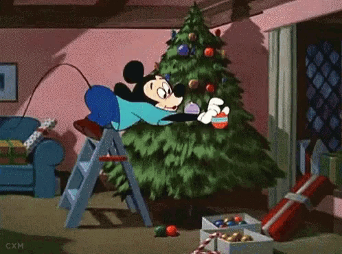 Mickey Mouse Christmas Tree GIF - Mickey Mouse Christmas Tree Christmas Balls GIFs
