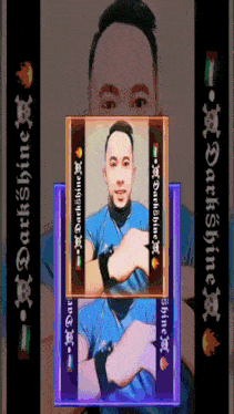 a picture of a man with the words darkshine written on it