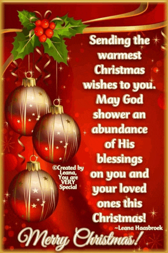 a merry christmas card with a quote from leana hoasbroek