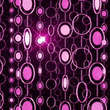 a seamless pattern of purple circles and dots on a black background