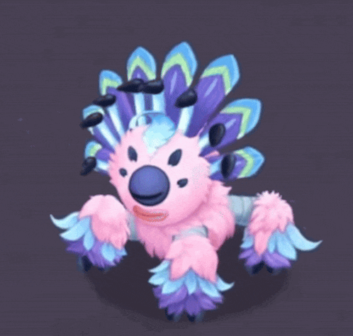 a cartoon character with feathers on its head