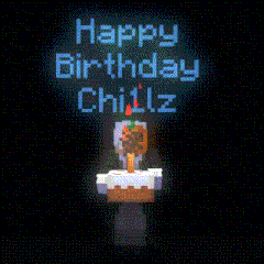 a minecraft birthday card with a cake and candle