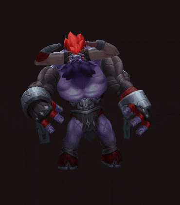 a pixel art of a monster with horns and a red tail